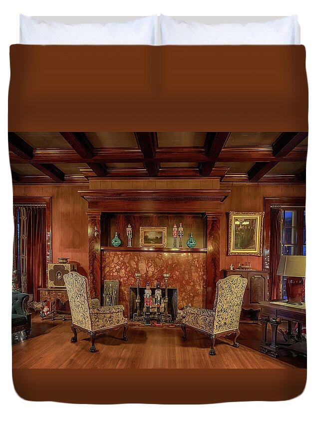 Glensheen Duvet Cover featuring the photograph Glensheen Living Room #1 by Susan Rissi Tregoning