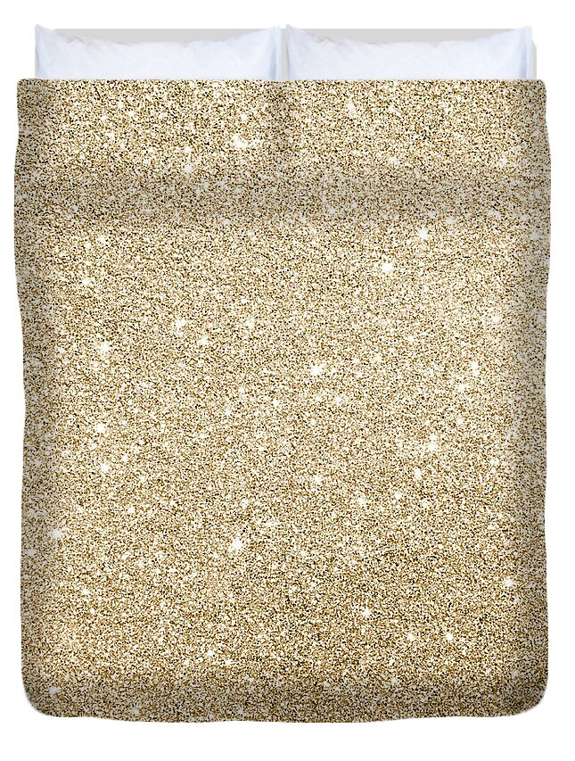 Cute Duvet Cover featuring the photograph Gold glitter by Top Wallpapers