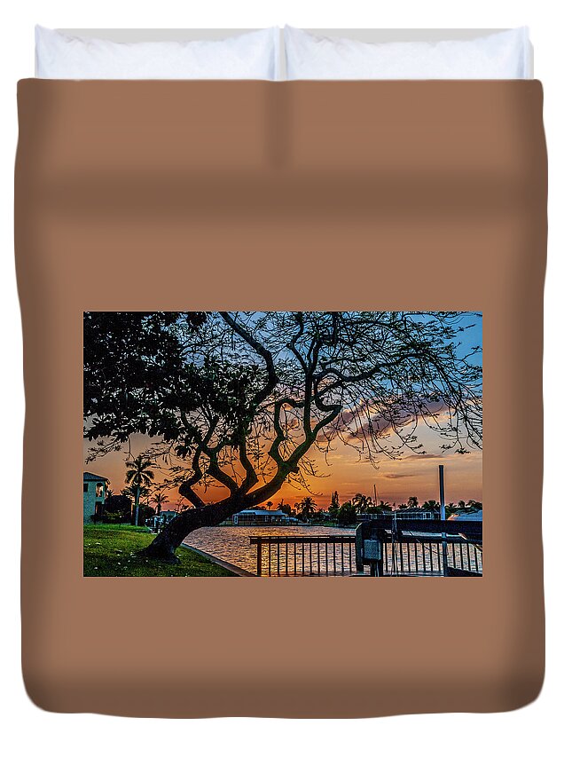Evening Duvet Cover featuring the photograph Golden Hour by Louis Dallara