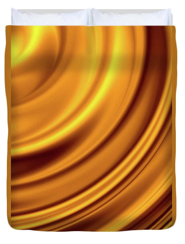 Full Frame Duvet Cover featuring the photograph Golden Satin Background by Emrah Turudu