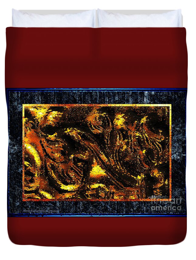 Gold Duvet Cover featuring the photograph Golden Ship of Stars and Dreams by Aberjhani