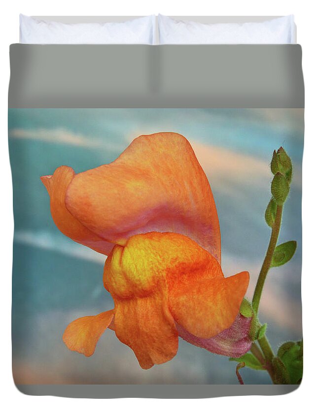 Snapdragon Duvet Cover featuring the photograph Golden Snapdragon by Terence Davis
