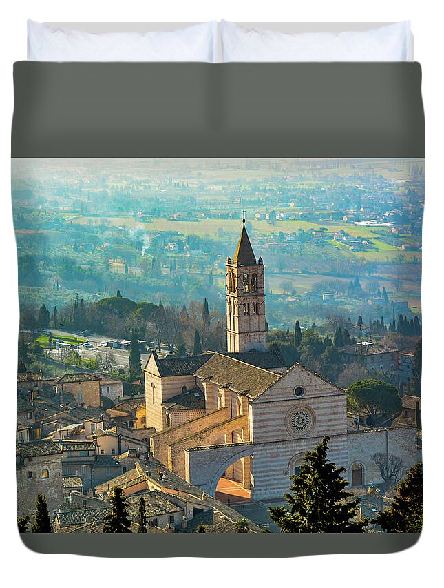 Assisi Duvet Cover featuring the photograph Good Morning, Assisi by Marcy Wielfaert