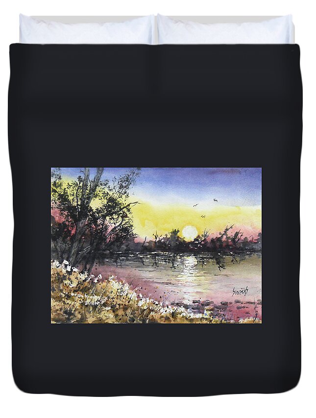 Sun Duvet Cover featuring the painting Good Morning by Sam Sidders
