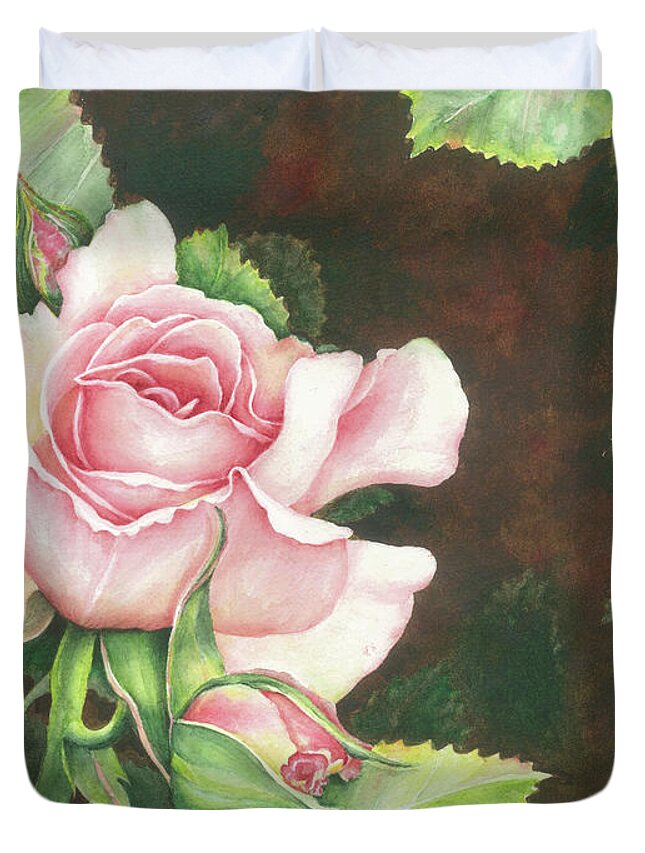 Rose Duvet Cover featuring the painting Grace by Lori Taylor