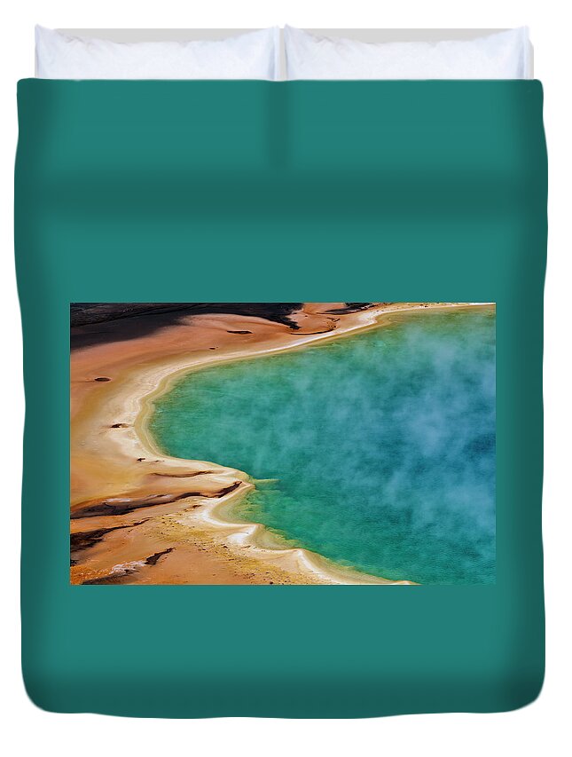 Tranquility Duvet Cover featuring the photograph Grand Prismatic Symphony by Marc Shandro