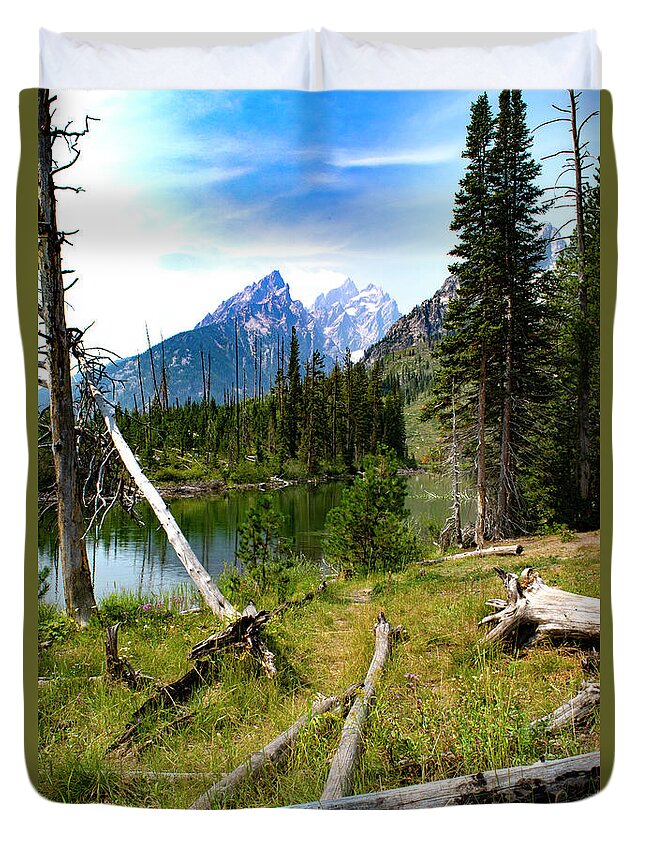 Lake Duvet Cover featuring the photograph Grand Teton National Park by Bonnie Bruno