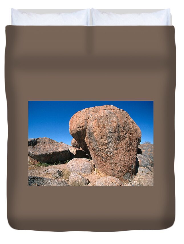 Boulder Duvet Cover featuring the photograph Granite Boulders by David Hosking