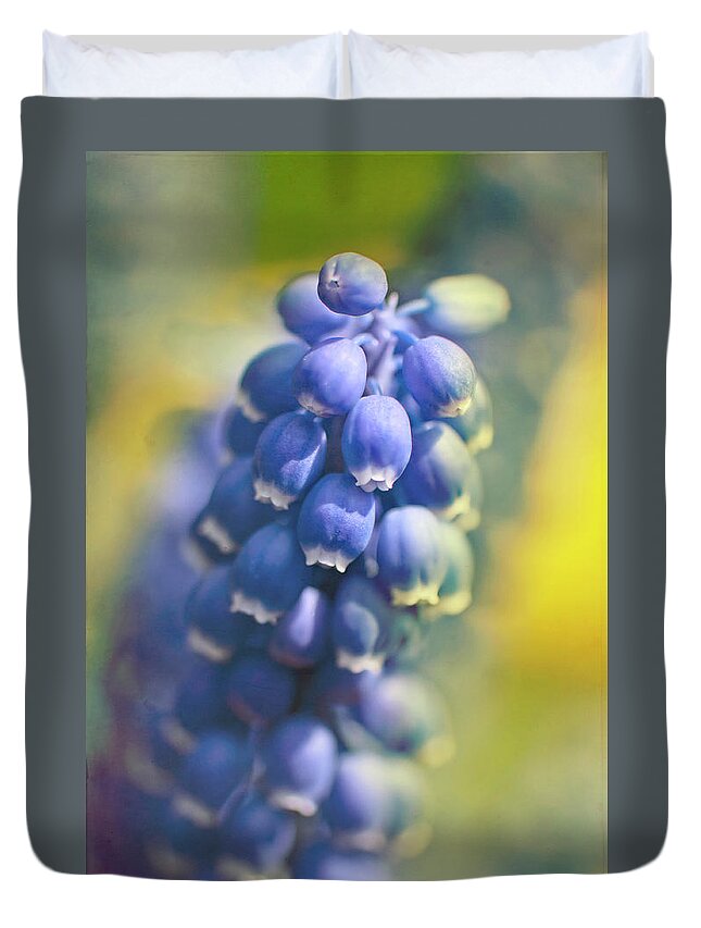 Bunch Duvet Cover featuring the photograph Grape Hyacinths In Spring by Trina Dopp Photography