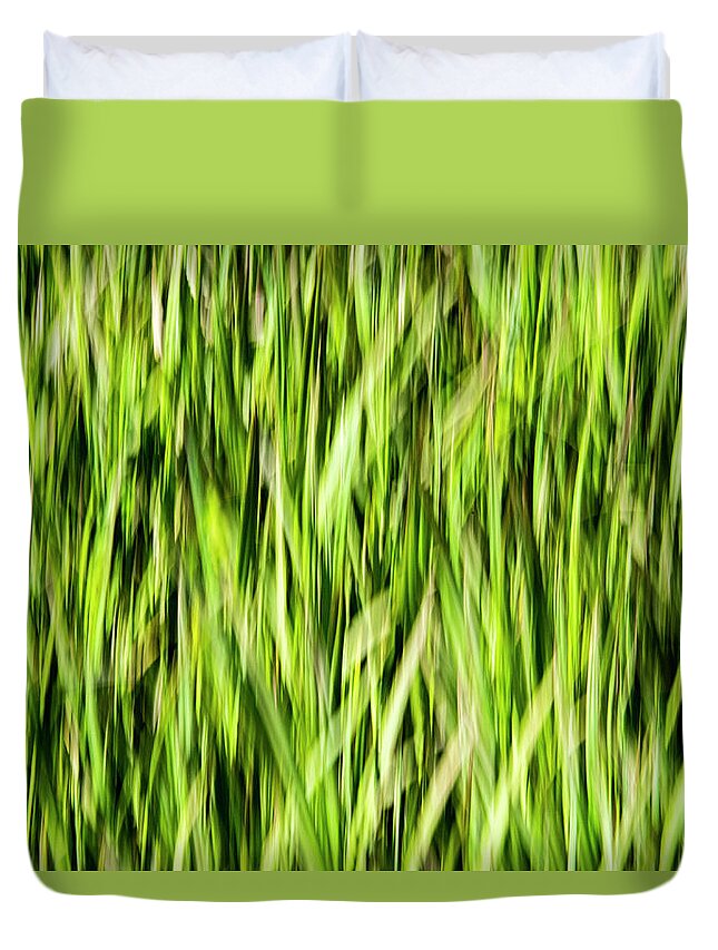 Grass Duvet Cover featuring the photograph Grass Pattern 1 by Kathy Paynter