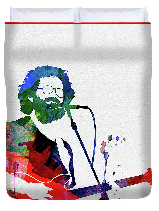 Grateful Dead Duvet Cover featuring the mixed media Grateful Dead Watercolor by Naxart Studio