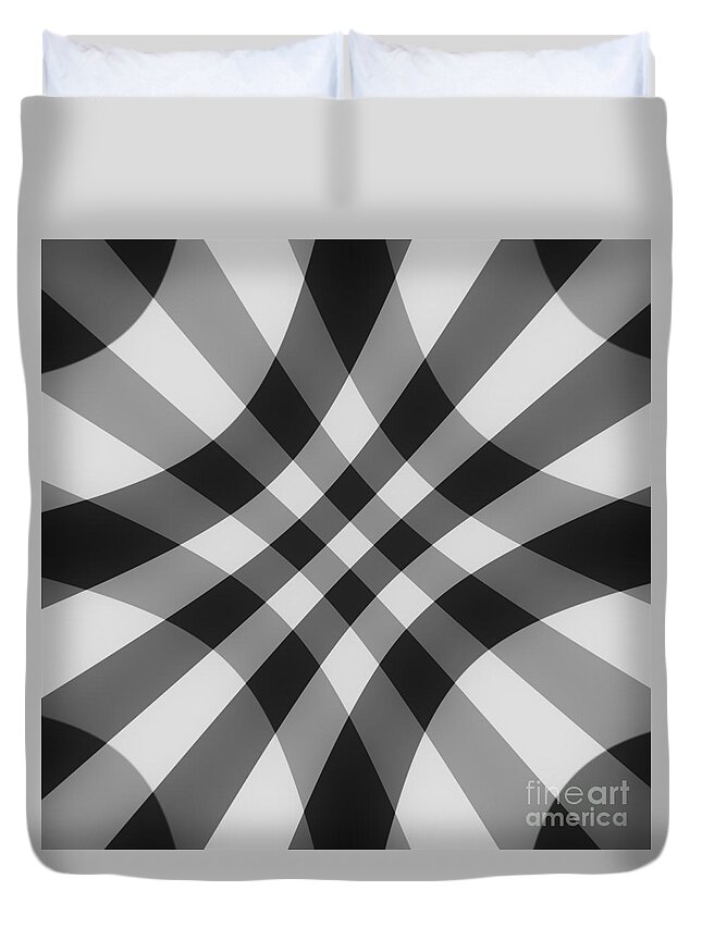 Gray Duvet Cover featuring the digital art Gray Crosshatch by Delynn Addams for Home Decor by Delynn Addams