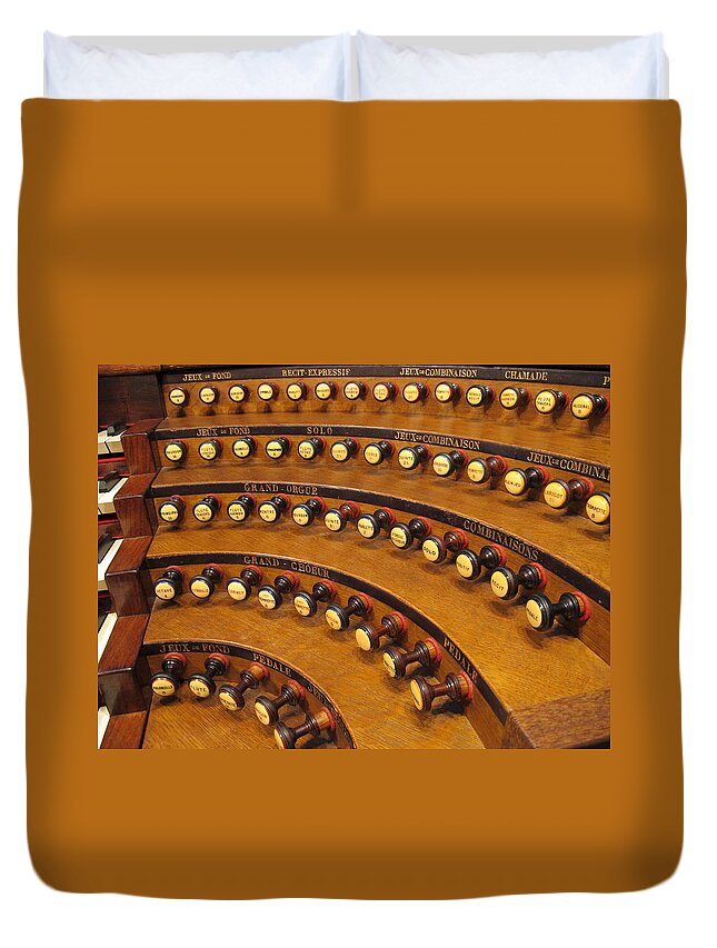 Music Duvet Cover featuring the photograph Great Organ Of St. Sulpice Church by Michael Grabois
