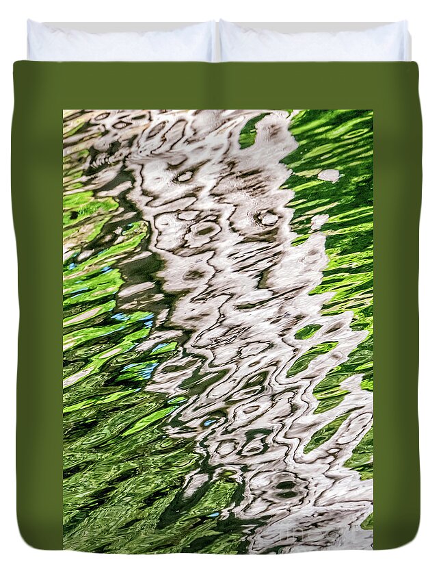 Reflections Duvet Cover featuring the photograph Green and Gray by Kate Brown