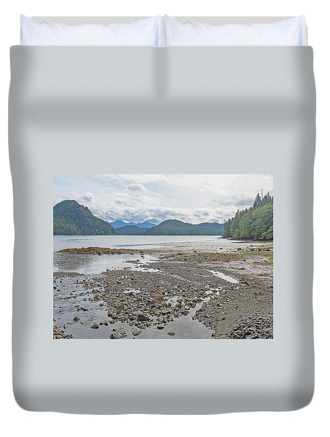 Grice Bay Duvet Cover featuring the photograph Grice Bay Vancouver Island by Peggy Blackwell
