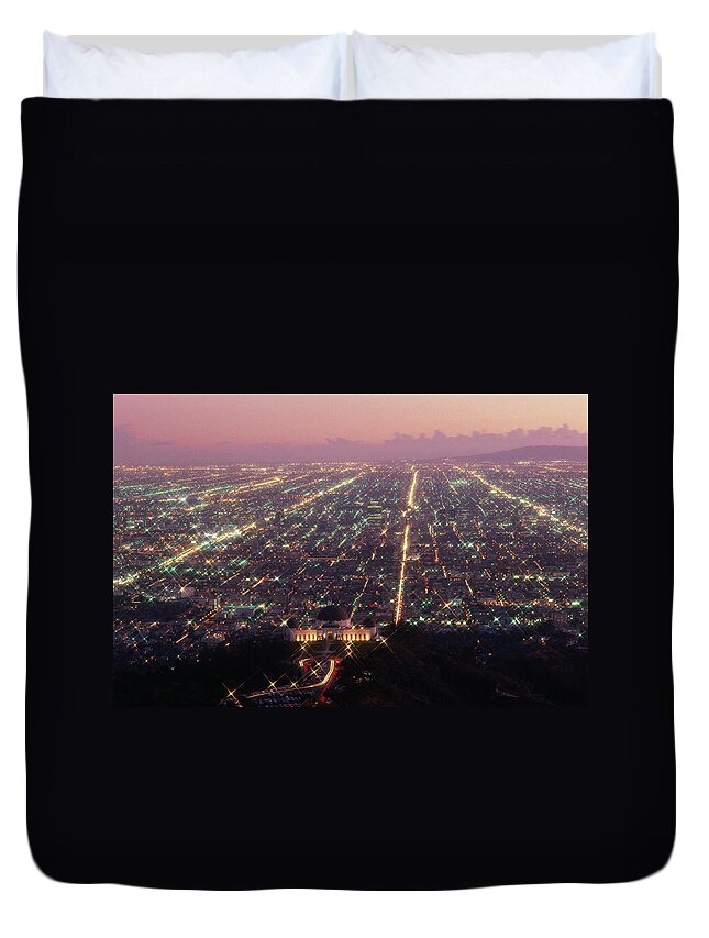 Griffith Park Observatory Duvet Cover featuring the photograph Griffith Observatory by Larry Brownstein