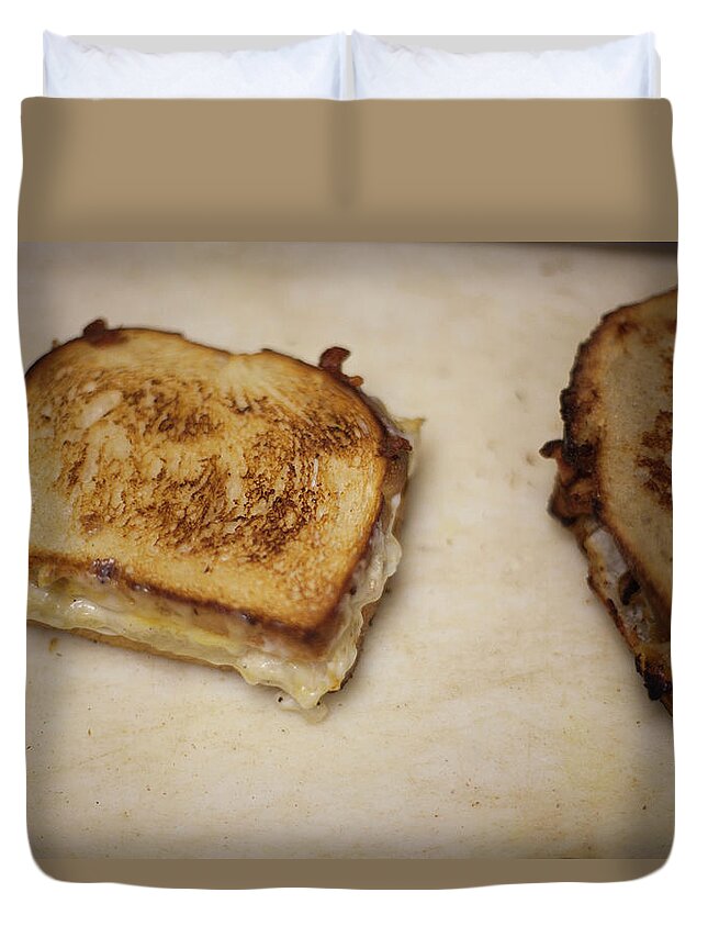 San Francisco Duvet Cover featuring the photograph Grilled Cheese Sandwich by Elisa Cicinelli