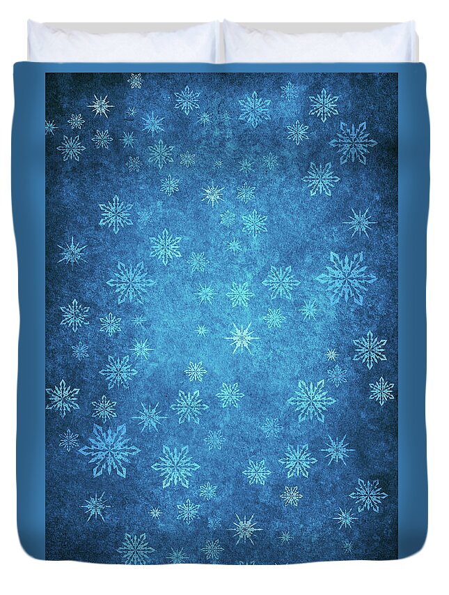 Holiday Duvet Cover featuring the digital art Grunge Winter Background by Mammuth