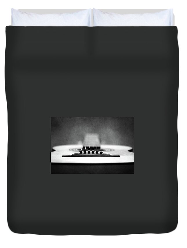 Music Duvet Cover featuring the photograph Guitar by L. Shaefer