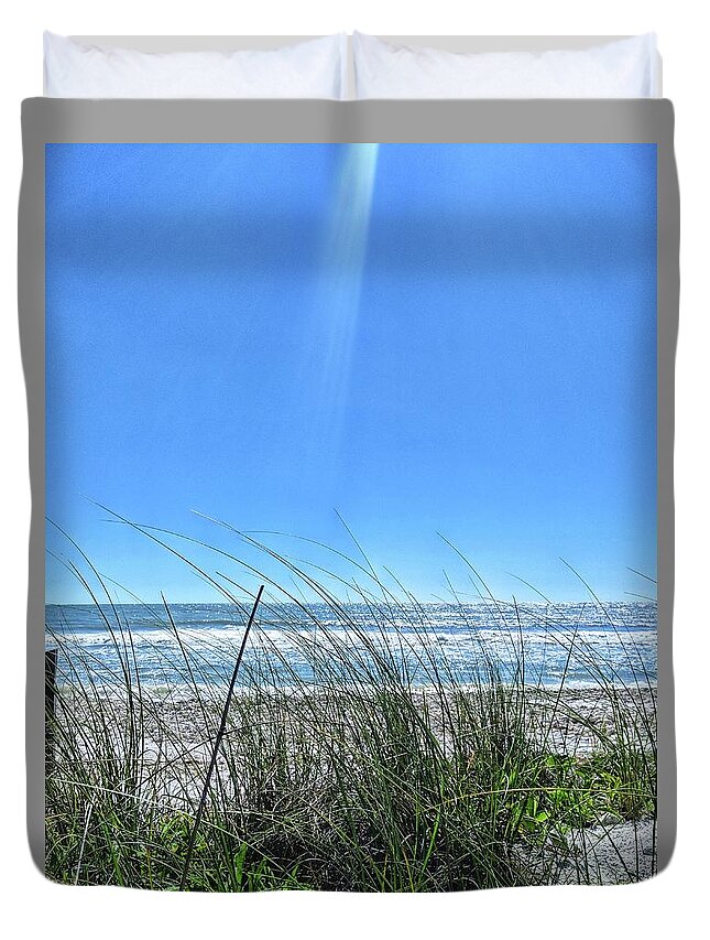 Beach Duvet Cover featuring the photograph Gulf Breeze by Portia Olaughlin
