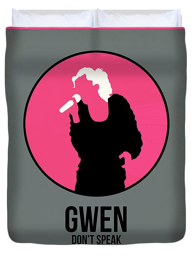 Gwen Stefani Duvet Cover featuring the digital art Gwen Stefani by Naxart Studio