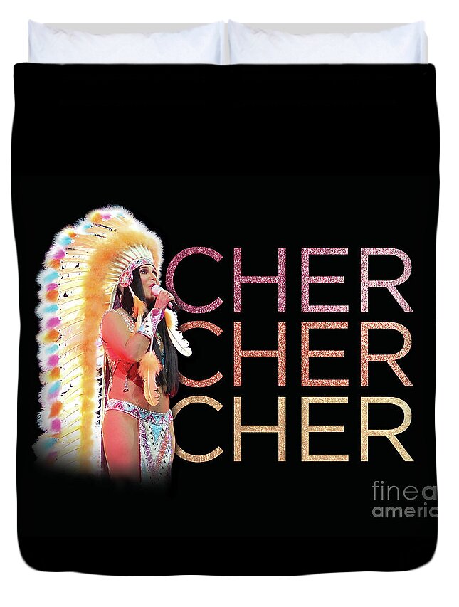 Cher Duvet Cover featuring the digital art Half Breed Cher by Cher Style