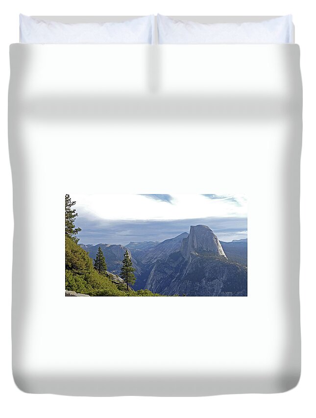 Usa Duvet Cover featuring the pyrography Half Dome by Magnus Haellquist