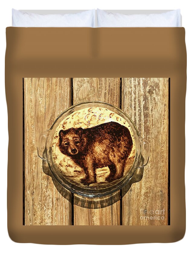 Bread Duvet Cover featuring the photograph Hand Painted Sourdough Bear Boule 1 by Amy E Fraser