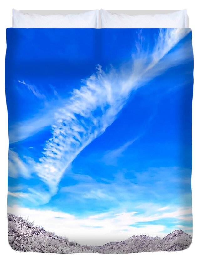 Arizona Duvet Cover featuring the photograph Hand Planting in the Sky by Judy Kennedy