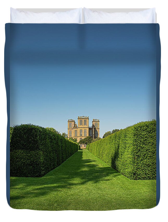 Harfwick Duvet Cover featuring the photograph Hardwick Hall by Scott Lyons