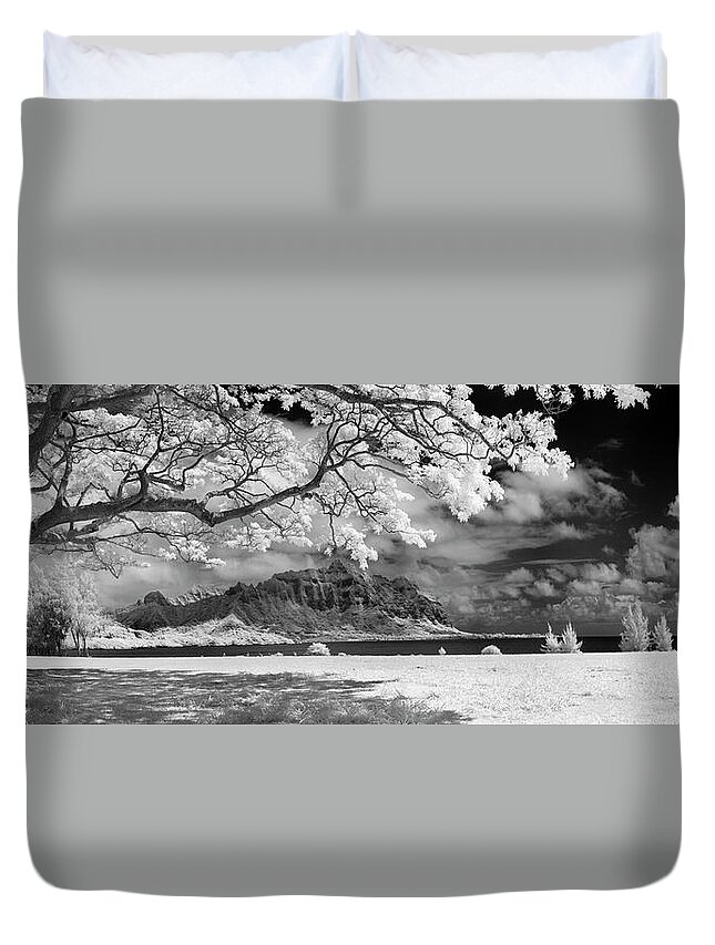Black And White Duvet Cover featuring the photograph Hawaiian Blossoms by Sean Davey