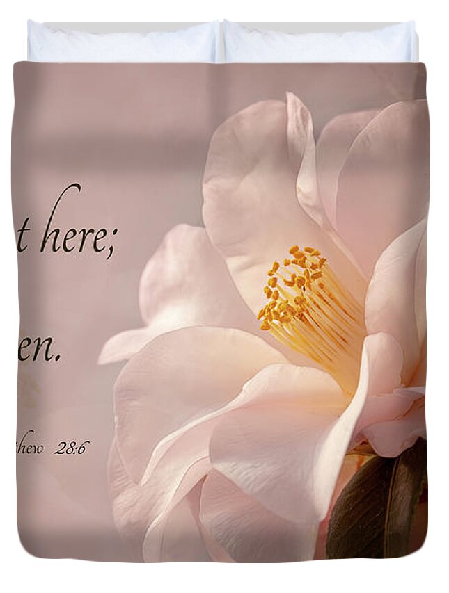Flower Duvet Cover featuring the photograph He Is Risen by Mary Jo Allen