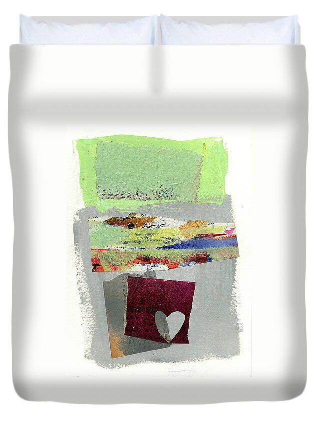 Abstract Art Duvet Cover featuring the painting Heart #30 by Jane Davies