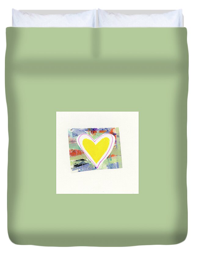 Abstract Art Duvet Cover featuring the painting Heart #34 by Jane Davies