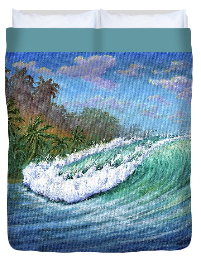 Wave Duvet Cover featuring the painting He'e Nalu by Adam Johnson