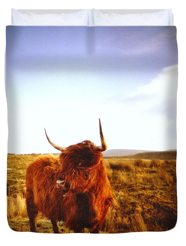 Horned Duvet Cover featuring the photograph Highland Bull by By Hugo César