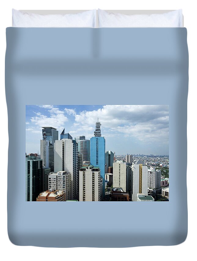 Corporate Business Duvet Cover featuring the photograph Highrise District by Lordrunar