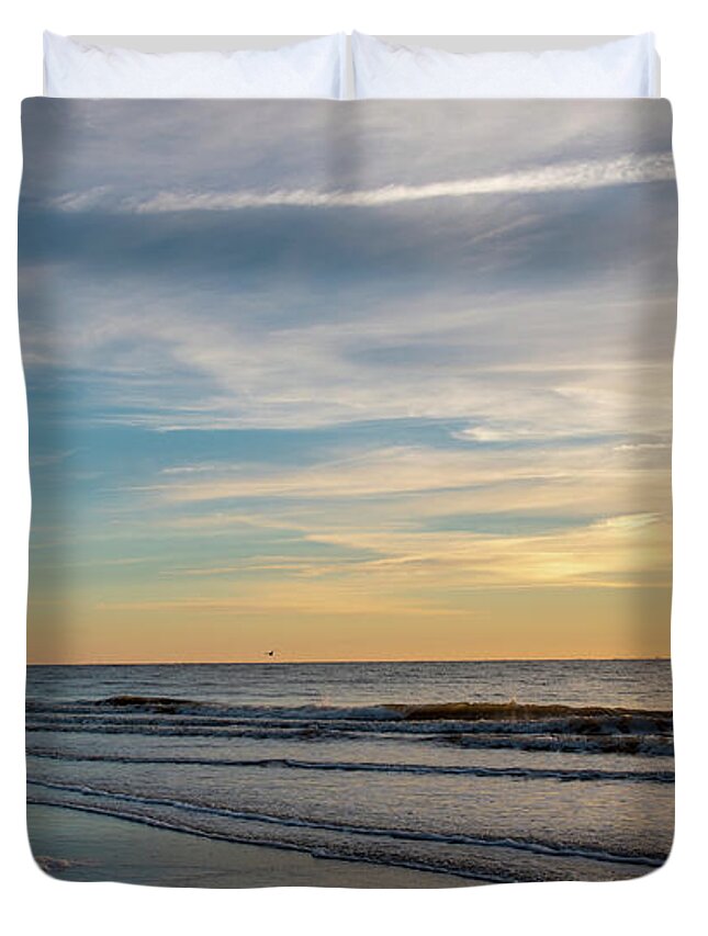 Sunrise Duvet Cover featuring the photograph Hilton Head Island's Twelve Miles of Beaches by Dennis Schmidt