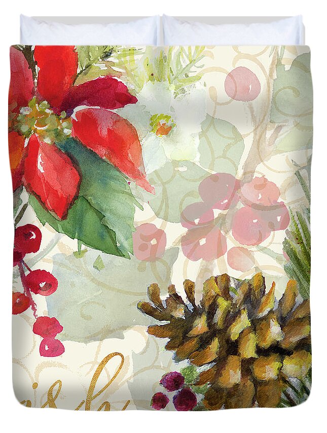 Holiday Duvet Cover featuring the painting Holiday Wishes Iv by Lanie Loreth