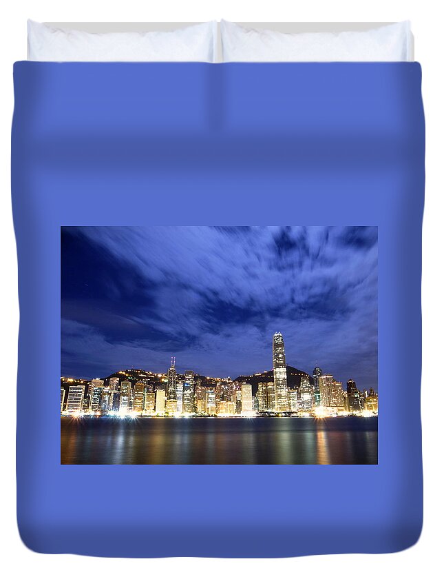 Scenics Duvet Cover featuring the photograph Hong Kong by Rexlam