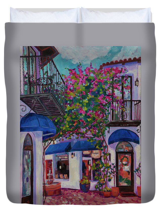 Landscape Duvet Cover featuring the painting Hope Realized by Heather Nagy