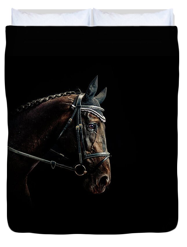 Horse Duvet Cover featuring the photograph Horse Portrait by Pixalot