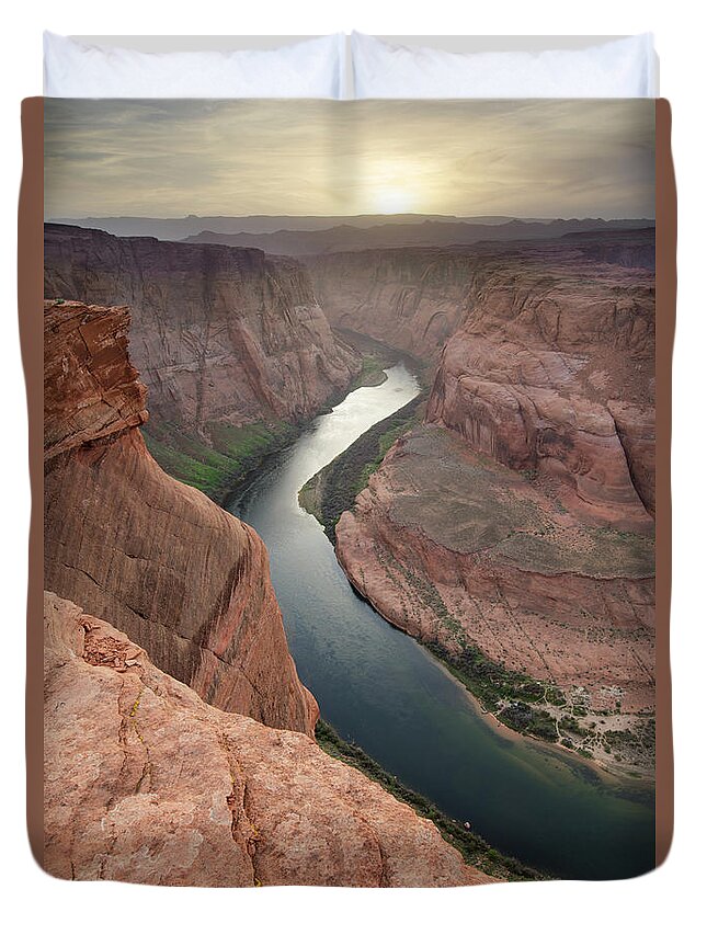 Tranquility Duvet Cover featuring the photograph Horseshoe Bend Of The Colorado River by Alan Majchrowicz