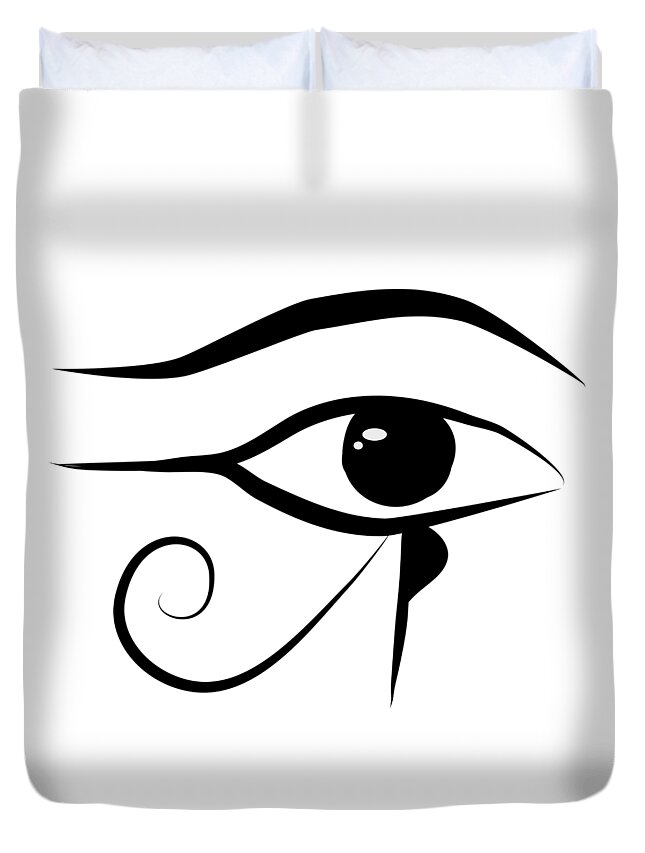 Horus Duvet Cover featuring the digital art Horus Eye by Patricia Piotrak