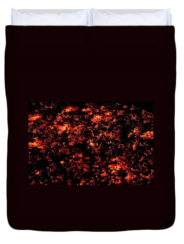 Outdoors Duvet Cover featuring the photograph Hot Coals Glowing by Zview