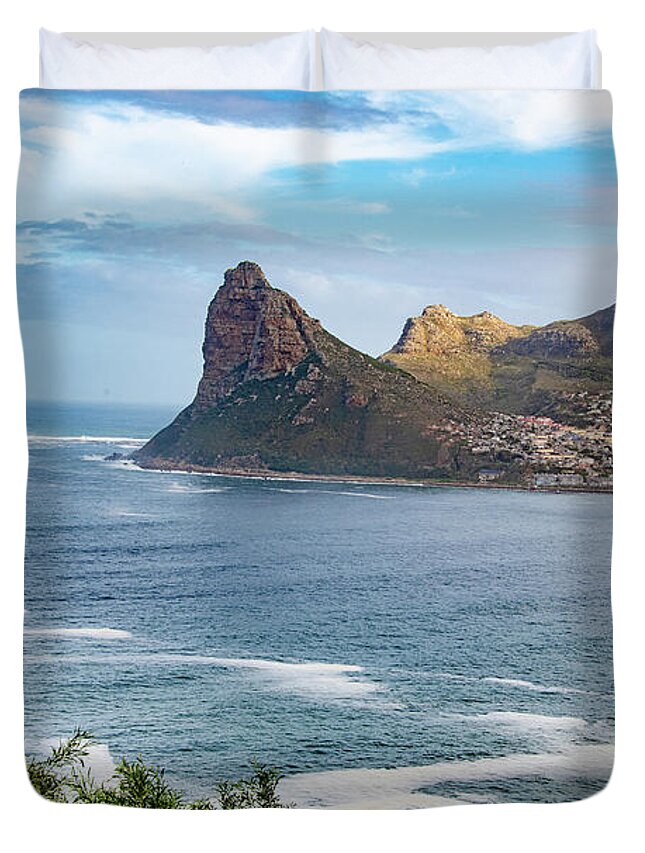 Seascape Duvet Cover featuring the photograph Hout Bay From Chapman's Peak Drive by Marcy Wielfaert