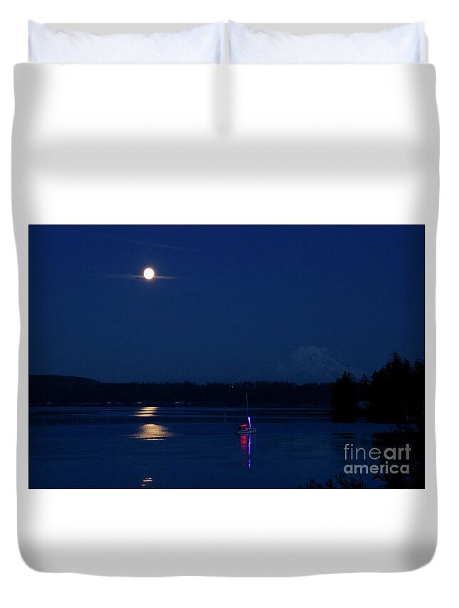 Photography Duvet Cover featuring the photograph Hunter's Moon by Sean Griffin
