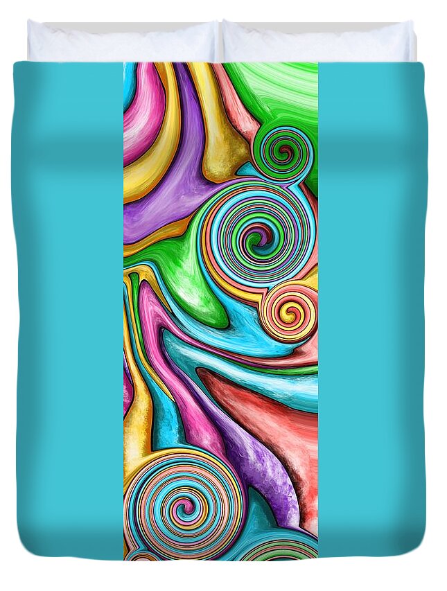 Hurricane Duvet Cover featuring the painting Hurricane Part 2 Triptych by Patricia Piotrak