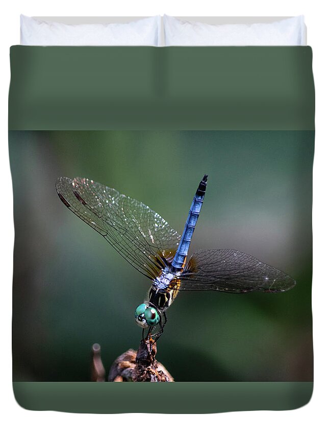 Dragonfly Duvet Cover featuring the photograph I Could Stay Like This All Day by Mary Ann Artz