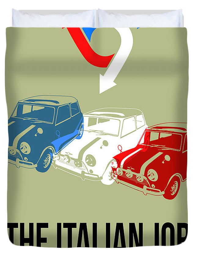 The Italian Job Duvet Cover featuring the digital art I Hope He Likes Spaghetti by Naxart Studio